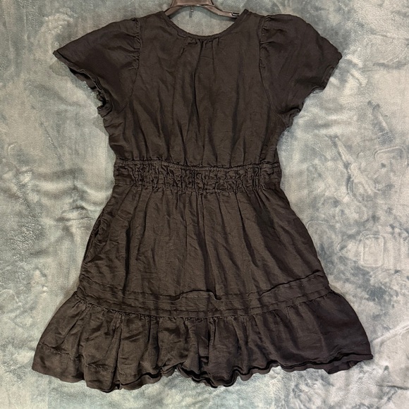 Anthropologie Black V-Neck Short-Sleeve Midi Dress - Picture 3 of 9